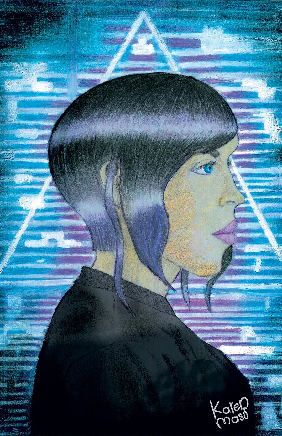 Karen Masís: Motoko Kusanagi. creatyum-ilustraciones-ghost-in-the-shell-06